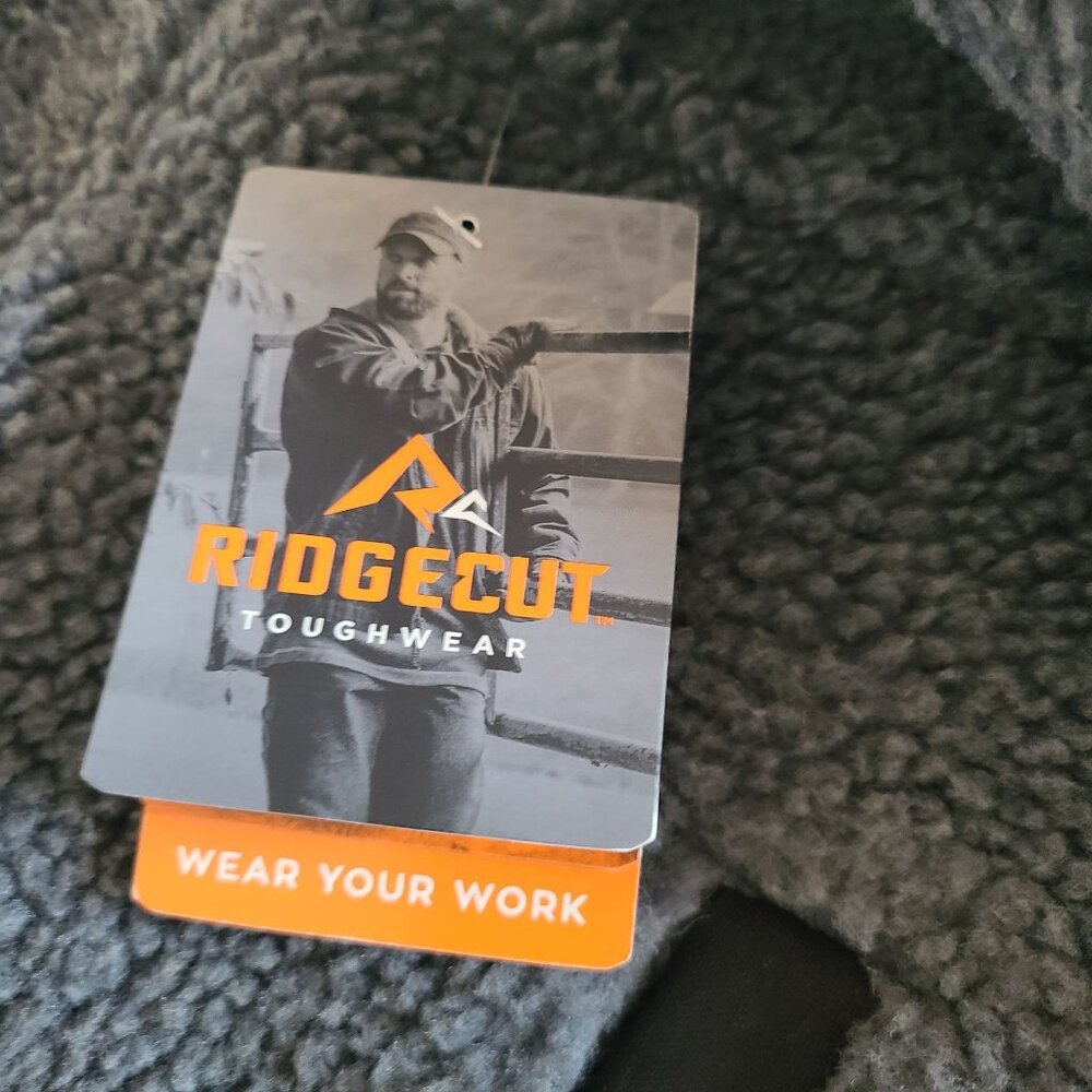 Ridgecut Toughwear Mens Sherpa Fleece Pullover 2XL Gray With Black Warm Workwear - Picture 5 of 12